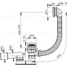 Сифон ALCAPLAST A504KM-120 для ванны click/clack металл, длина 120 см